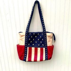Montana West American flag studded handbag